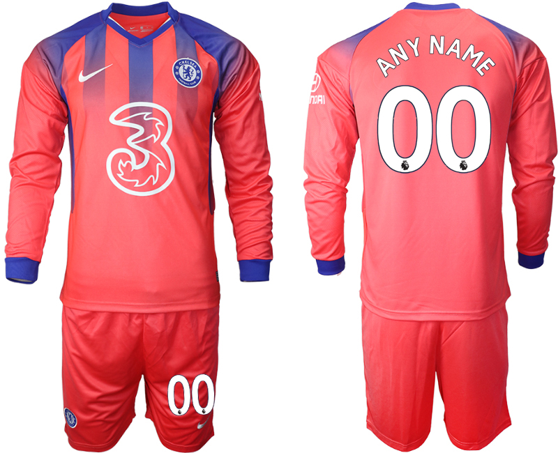 Men 2021 Chelsea away Long sleeve any name soccer jerseys->chelsea jersey->Soccer Club Jersey